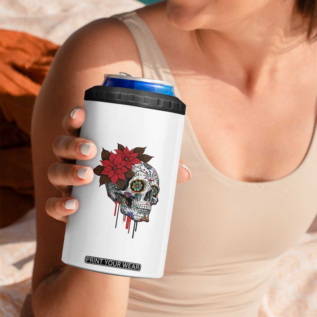 Sugar Skull Calavera Holiday Spirit Mistletoe 4 in 1 Can Cooler Tumbler TS14 Print Your Wear