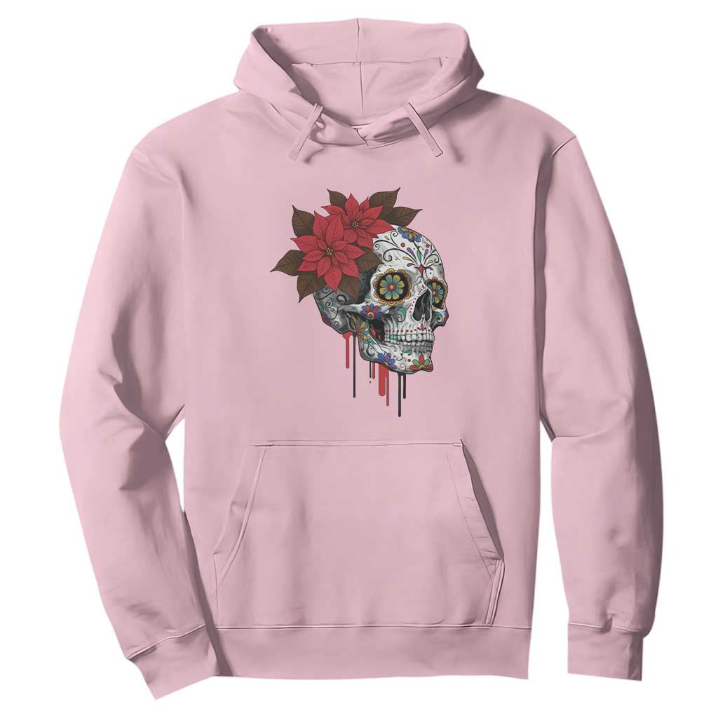 Sugar Skull Calavera Holiday Spirit Mistletoe Hoodie TS14 Light Pink Print Your Wear