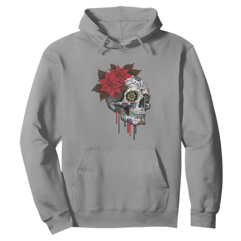 Sugar Skull Calavera Holiday Spirit Mistletoe Hoodie TS14 Sport Gray Print Your Wear