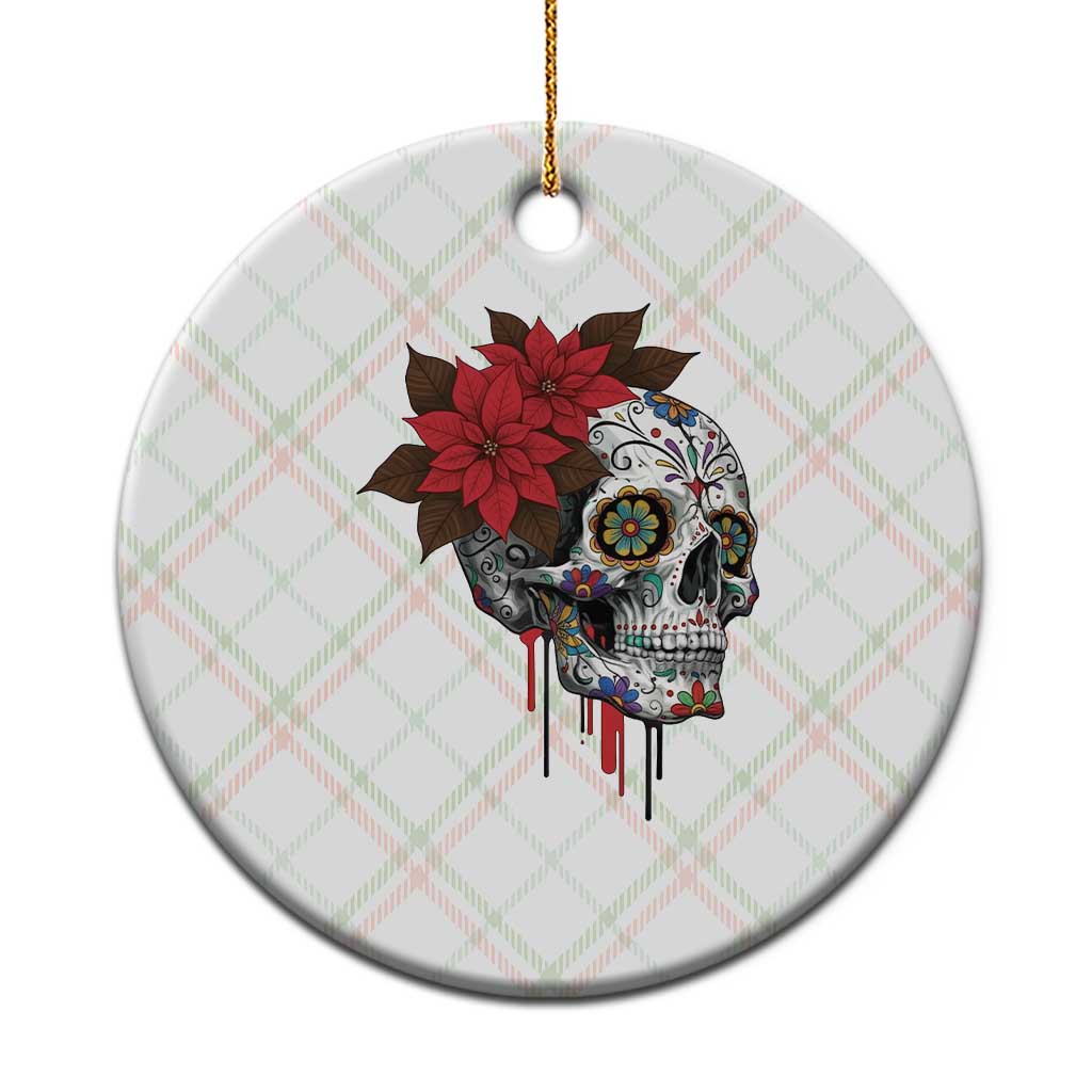 Sugar Skull Calavera Holiday Spirit Mistletoe Ceramic Ornament TS14 1pc Christmas Plaid Print Your Wear