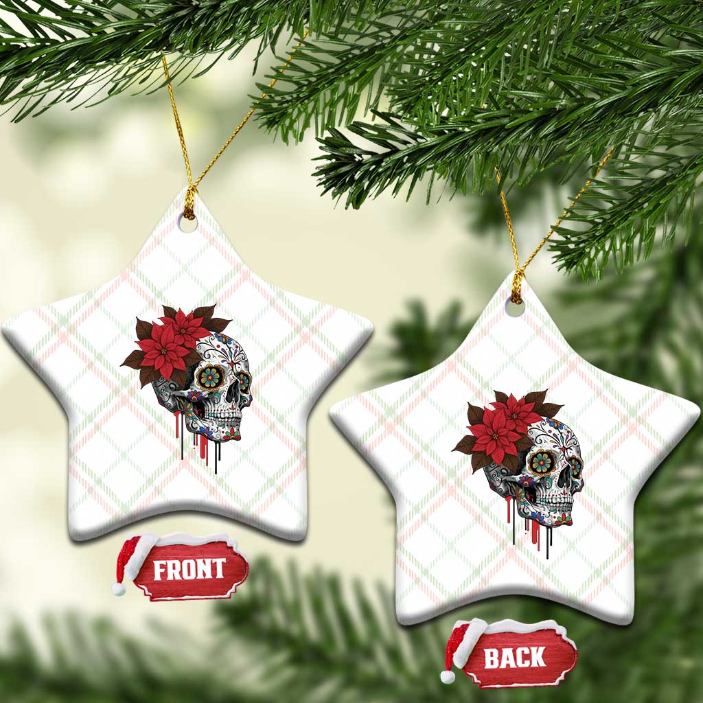 Sugar Skull Calavera Holiday Spirit Mistletoe Ceramic Ornament TS14 Print Your Wear