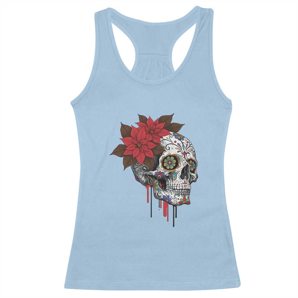 Sugar Skull Calavera Holiday Spirit Mistletoe Racerback Tank Top TS14 Light Blue Print Your Wear