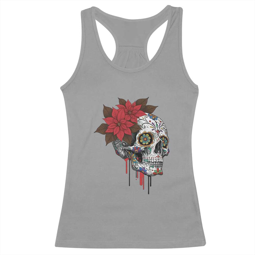 Sugar Skull Calavera Holiday Spirit Mistletoe Racerback Tank Top TS14 Sport Gray Print Your Wear