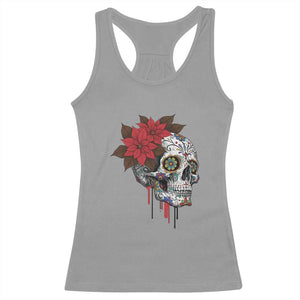 Sugar Skull Calavera Holiday Spirit Mistletoe Racerback Tank Top TS14 Sport Gray Print Your Wear