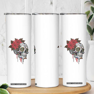 Sugar Skull Calavera Holiday Spirit Mistletoe Skinny Tumbler TS14 Print Your Wear