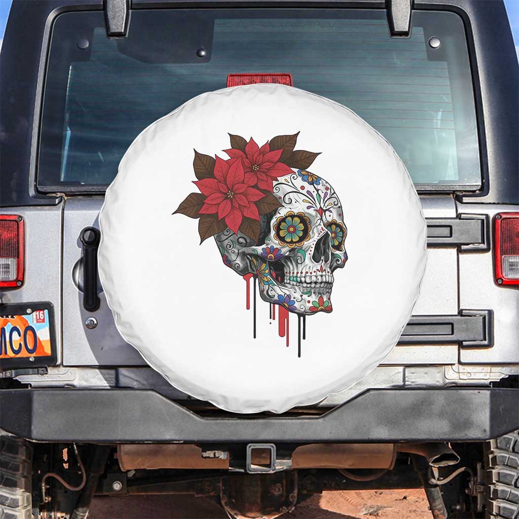 Sugar Skull Calavera Holiday Spirit Mistletoe Spare Tire Cover TS14 No hole White Print Your Wear