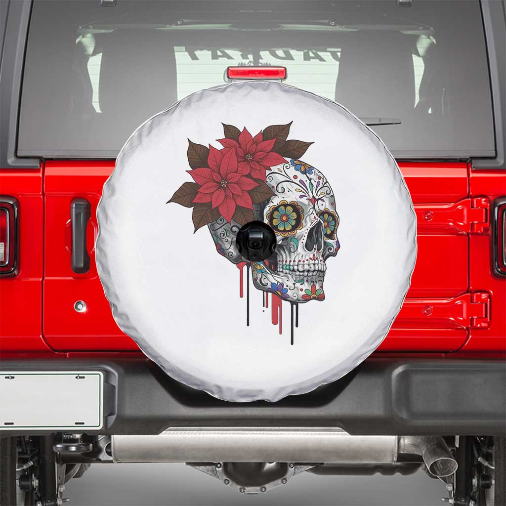 Sugar Skull Calavera Holiday Spirit Mistletoe Spare Tire Cover TS14 White Print Your Wear