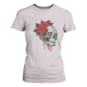 Sugar Skull Calavera Holiday Spirit Mistletoe T Shirt For Women TS14 Ice Gray Print Your Wear