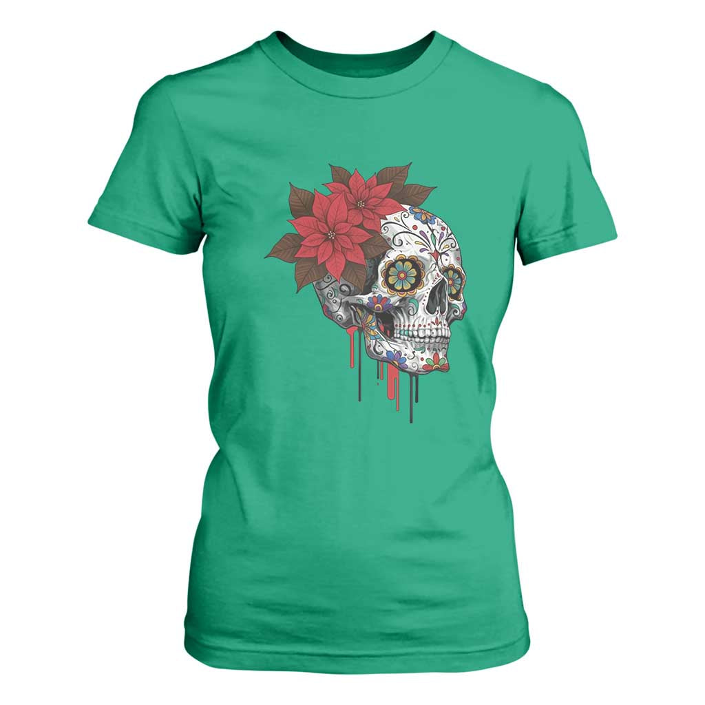 Sugar Skull Calavera Holiday Spirit Mistletoe T Shirt For Women TS14 Irish Green Print Your Wear