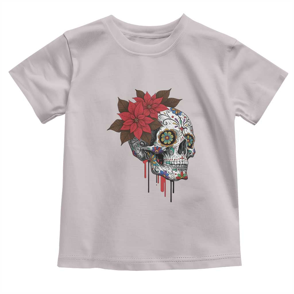Sugar Skull Calavera Holiday Spirit Mistletoe Toddler T Shirt TS14 Ice Gray Print Your Wear