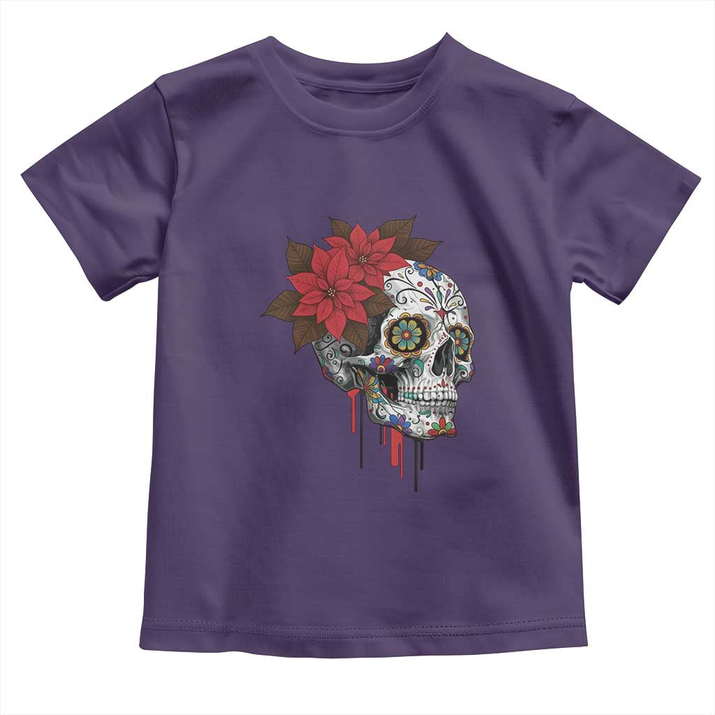 Sugar Skull Calavera Holiday Spirit Mistletoe Toddler T Shirt TS14 Purple Print Your Wear