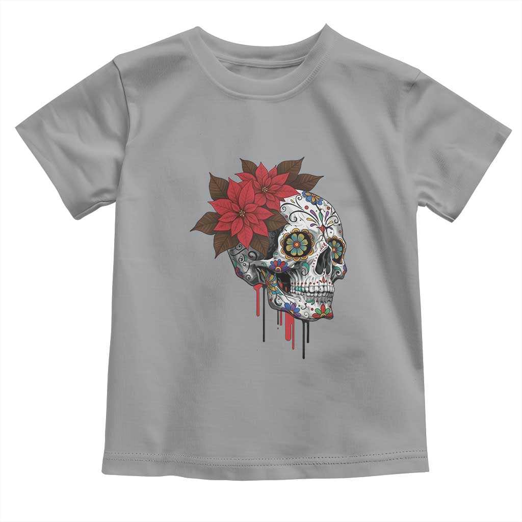 Sugar Skull Calavera Holiday Spirit Mistletoe Toddler T Shirt TS14 Sport Gray Print Your Wear
