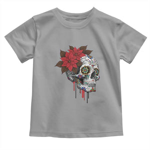 Sugar Skull Calavera Holiday Spirit Mistletoe Toddler T Shirt TS14 Sport Gray Print Your Wear