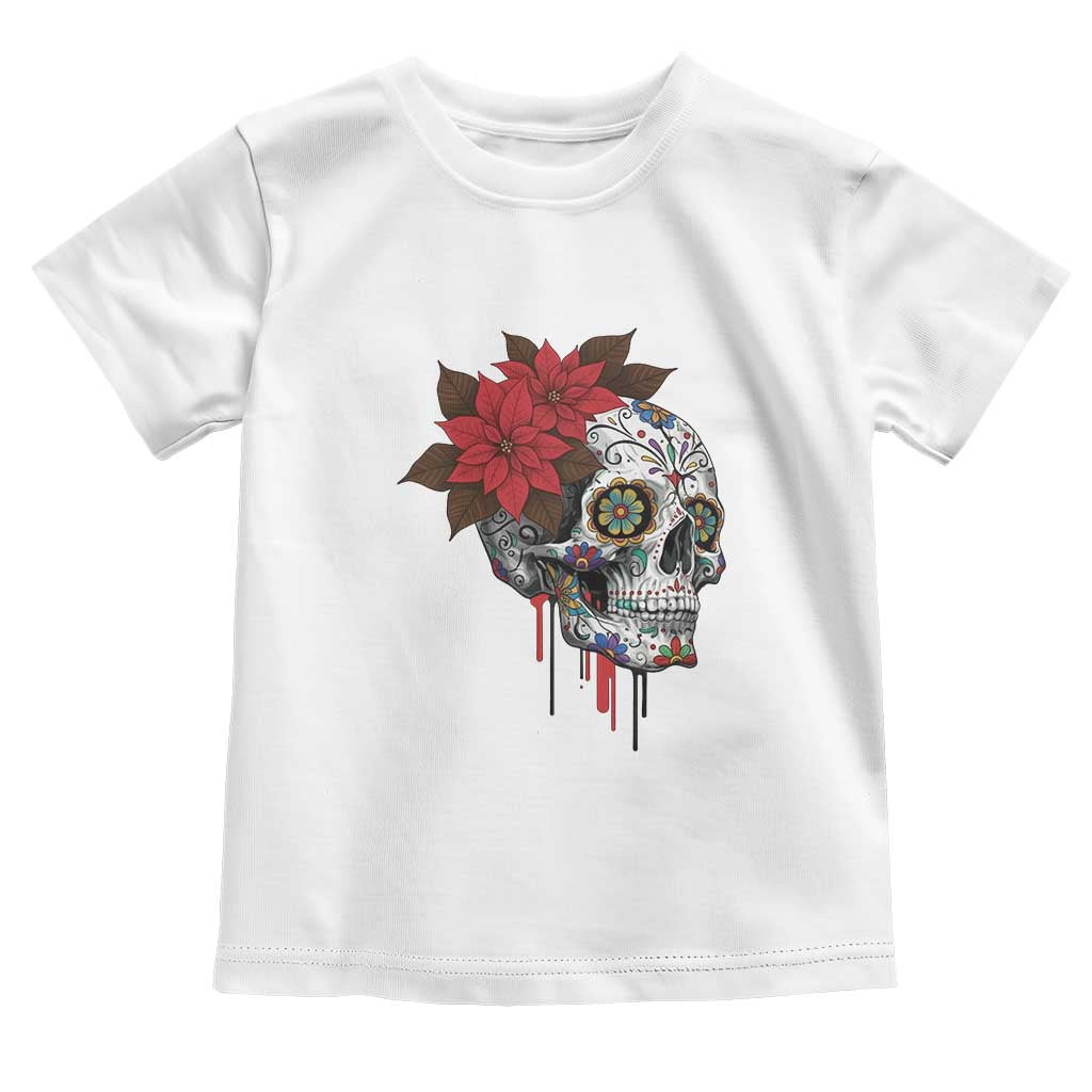 Sugar Skull Calavera Holiday Spirit Mistletoe Toddler T Shirt TS14 White Print Your Wear