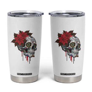 Sugar Skull Calavera Holiday Spirit Mistletoe Tumbler Cup TS14 White Print Your Wear