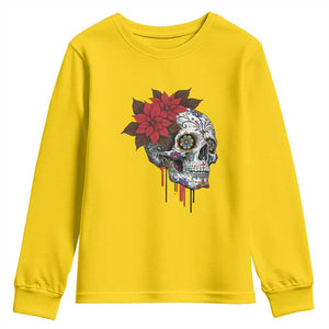 Sugar Skull Calavera Holiday Spirit Mistletoe Youth Sweatshirt TS14 Daisy Print Your Wear