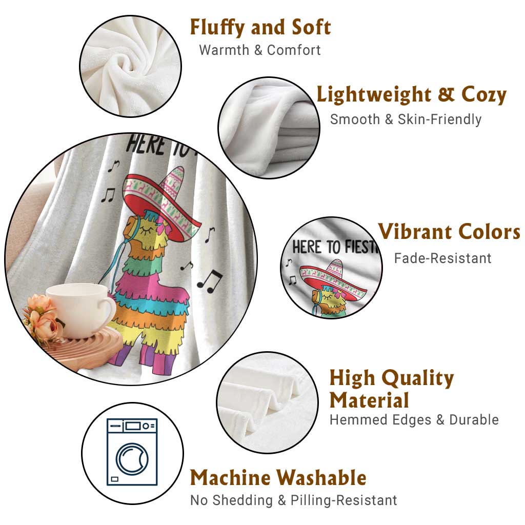 Funny Pinata Mexican Throw Blanket Here To Fiesta TS14 Print Your Wear