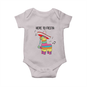 Funny Pinata Mexican Baby Onesie Here To Fiesta TS14 Ice Gray Print Your Wear