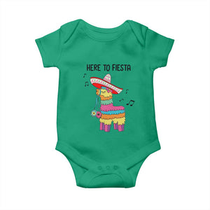 Funny Pinata Mexican Baby Onesie Here To Fiesta TS14 Irish Green Print Your Wear