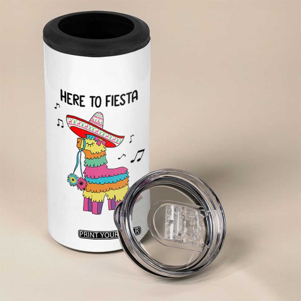 Funny Pinata Mexican 4 in 1 Can Cooler Tumbler Here To Fiesta TS14 Print Your Wear