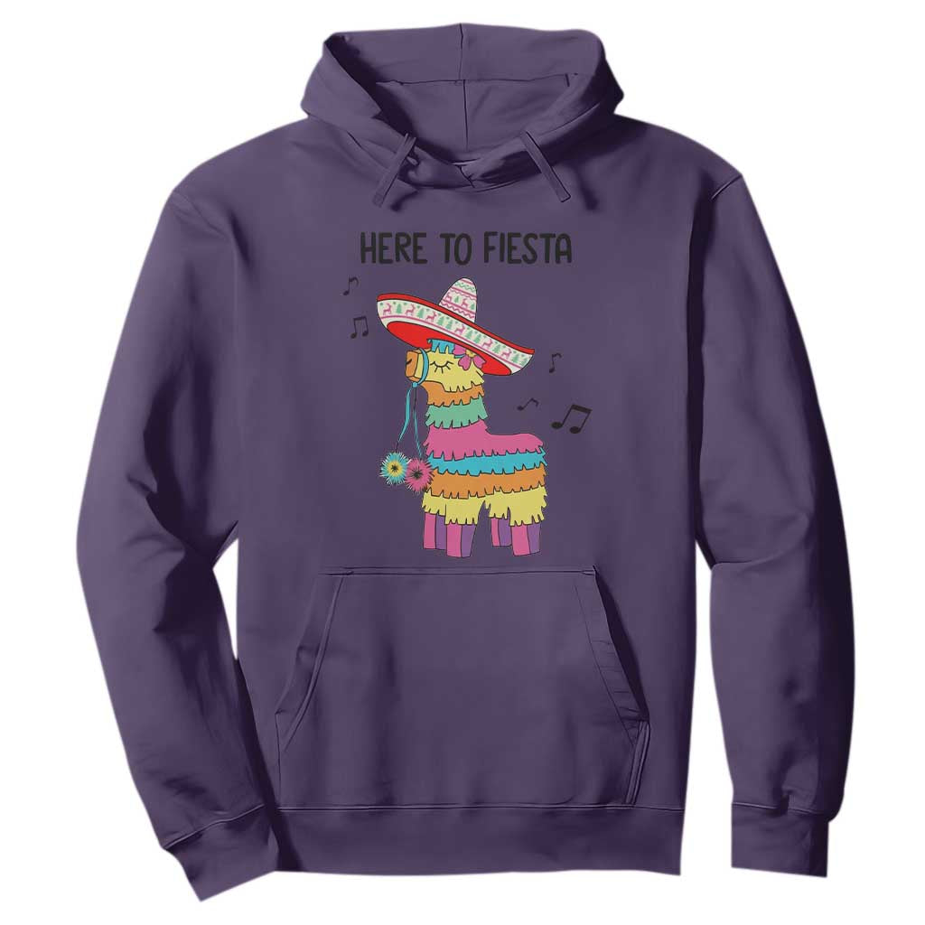 Funny Pinata Mexican Hoodie Here To Fiesta TS14 Purple Print Your Wear