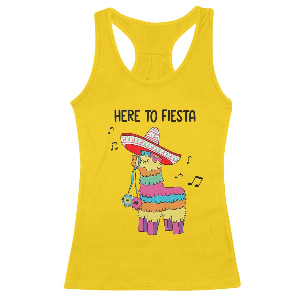 Funny Pinata Mexican Racerback Tank Top Here To Fiesta TS14 Daisy Print Your Wear