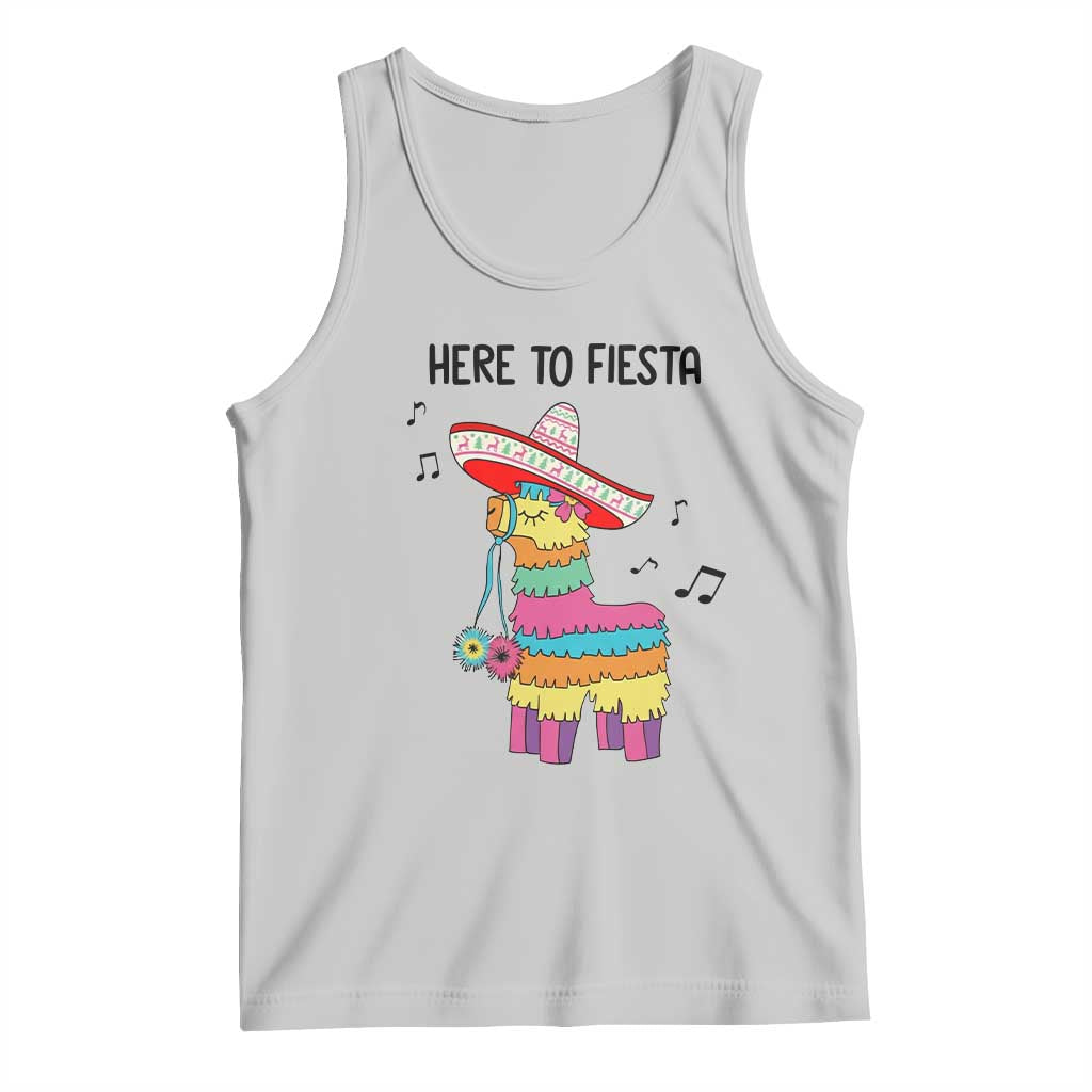 Funny Pinata Mexican Tank Top Here To Fiesta TS14 Ash Print Your Wear