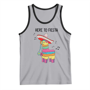 Funny Pinata Mexican Tank Top Here To Fiesta TS14 Athletic Heather Black Print Your Wear