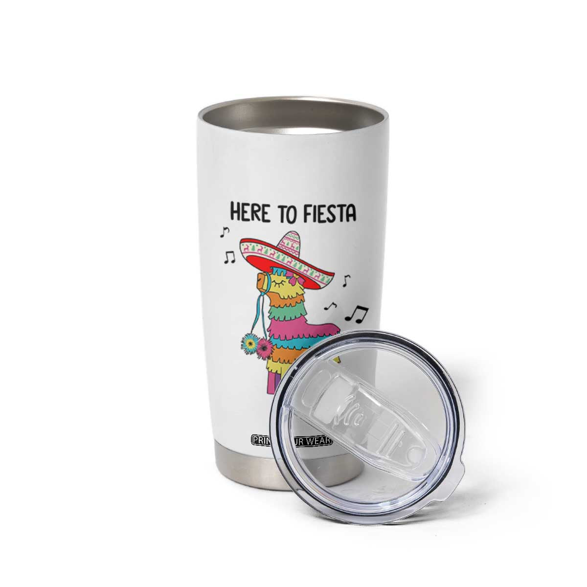 Funny Pinata Mexican Tumbler Cup Here To Fiesta TS14 Print Your Wear