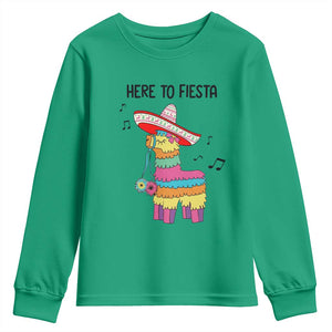 Funny Pinata Mexican Youth Sweatshirt Here To Fiesta TS14 Irish Green Print Your Wear