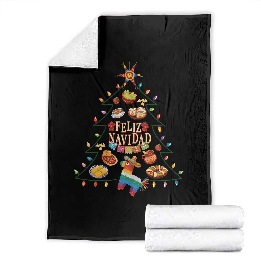 Feliz Navidad Throw Blanket Mexican Christmas Tree Fiesta TS14 Black Print Your Wear