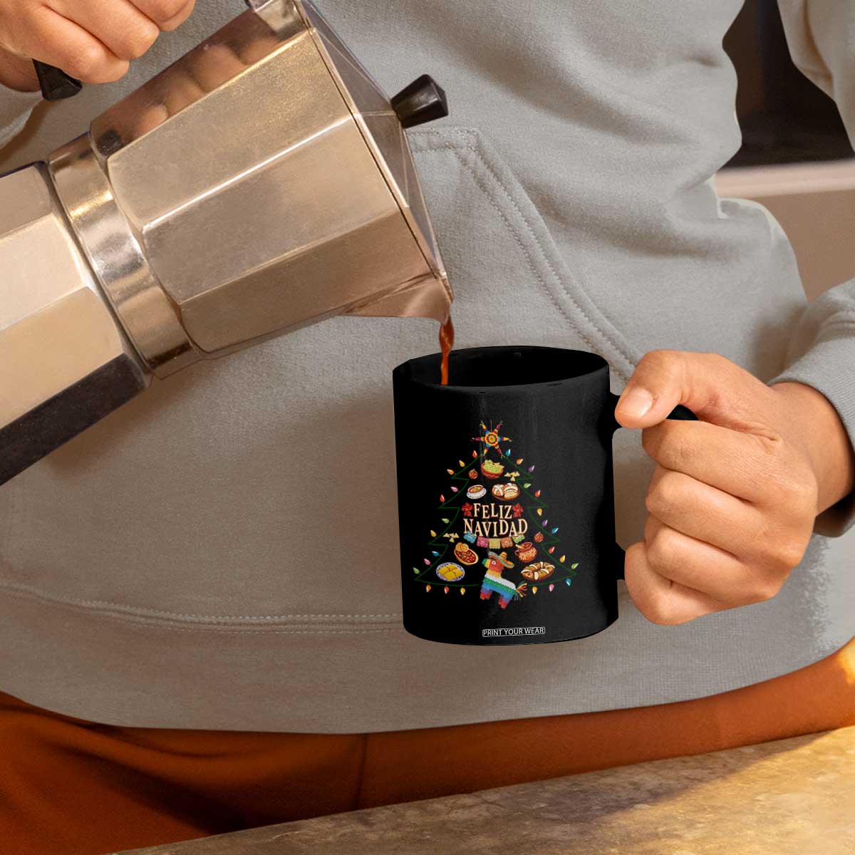 Feliz Navidad Coffee Mug Mexican Christmas Tree Fiesta TS14 Print Your Wear