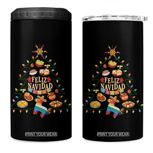 Feliz Navidad 4 in 1 Can Cooler Tumbler Mexican Christmas Tree Fiesta TS14 One Size: 16 oz Black Print Your Wear