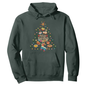 Feliz Navidad Hoodie Mexican Christmas Tree Fiesta TS14 Dark Forest Green Print Your Wear