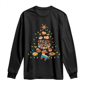 Feliz Navidad Long Sleeve Shirt Mexican Christmas Tree Fiesta TS14 Black Print Your Wear