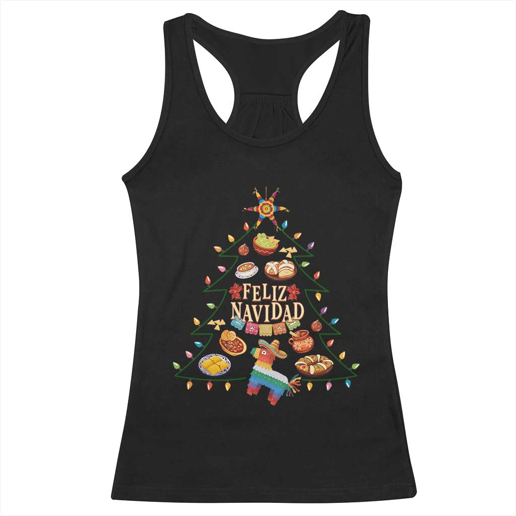 Feliz Navidad Racerback Tank Top Mexican Christmas Tree Fiesta TS14 Black Print Your Wear