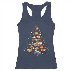 Feliz Navidad Racerback Tank Top Mexican Christmas Tree Fiesta TS14 Navy Print Your Wear
