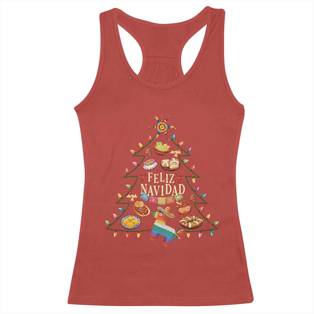 Feliz Navidad Racerback Tank Top Mexican Christmas Tree Fiesta TS14 Red Print Your Wear
