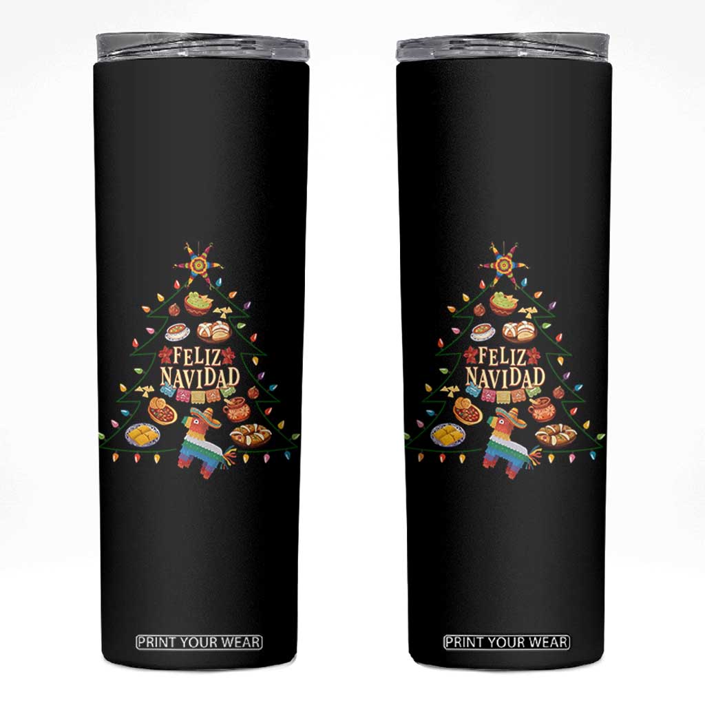 Feliz Navidad Skinny Tumbler Mexican Christmas Tree Fiesta TS14 Black Print Your Wear