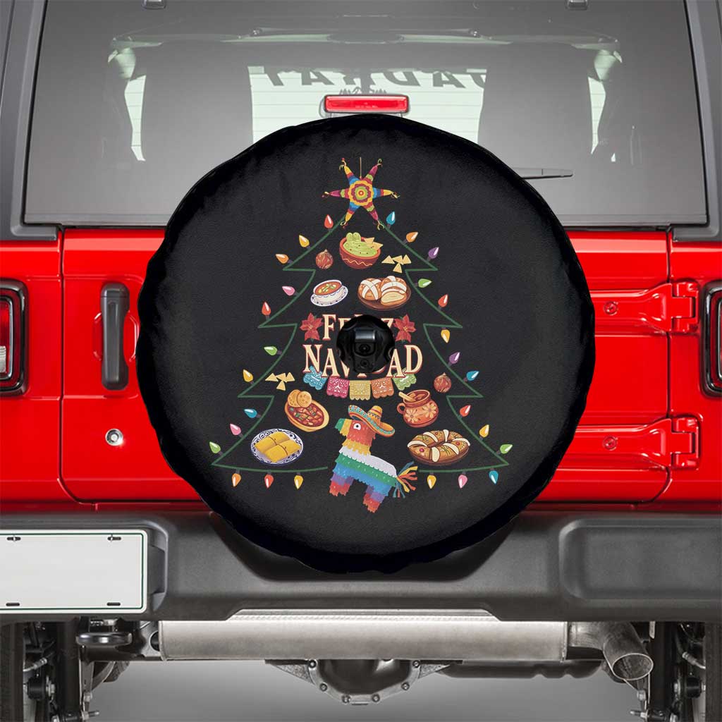 Feliz Navidad Spare Tire Cover Mexican Christmas Tree Fiesta TS14 Black Print Your Wear
