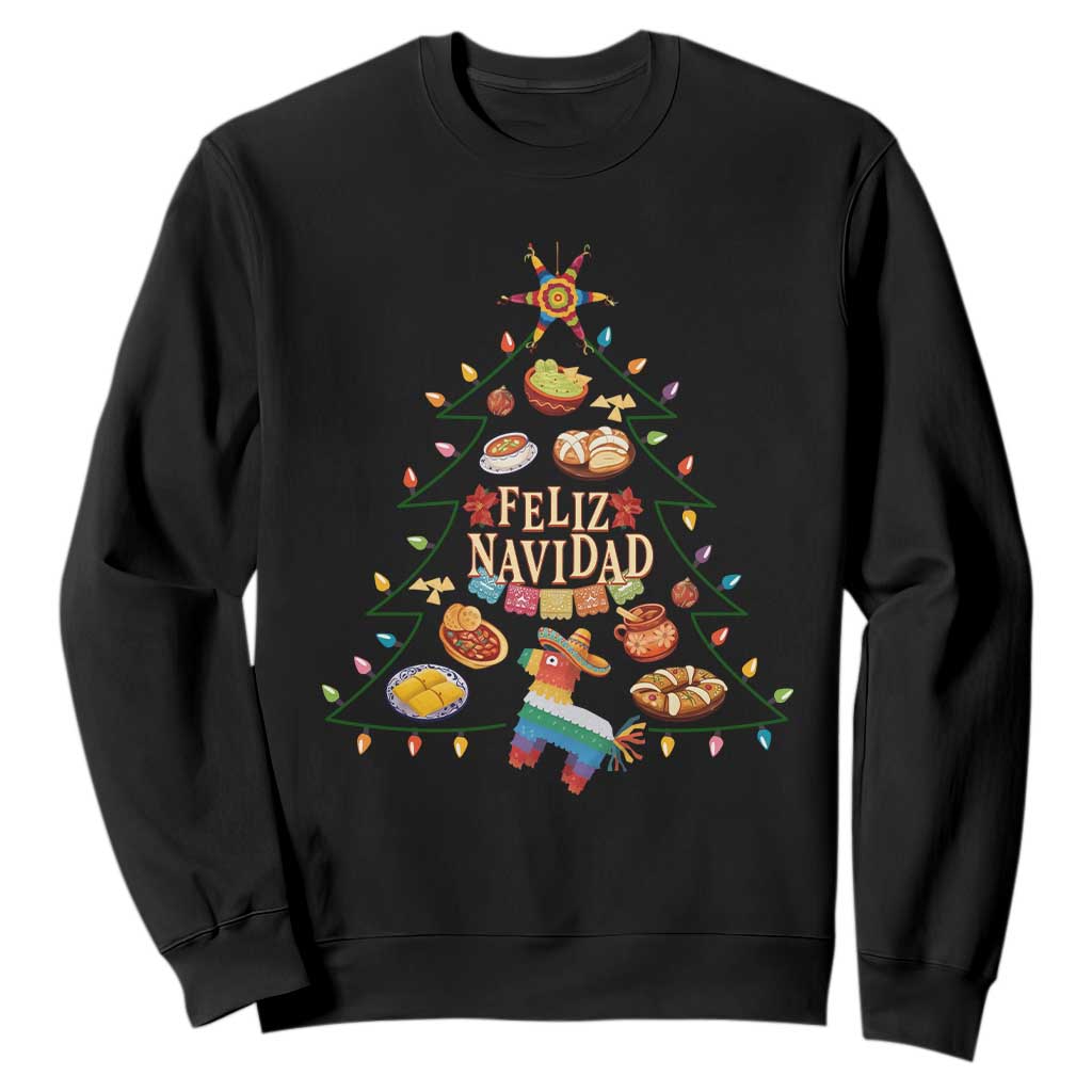 Feliz Navidad Sweatshirt Mexican Christmas Tree Fiesta TS14 Black Print Your Wear