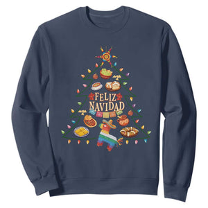 Feliz Navidad Sweatshirt Mexican Christmas Tree Fiesta TS14 Navy Print Your Wear