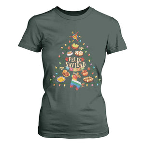 Feliz Navidad T Shirt For Women Mexican Christmas Tree Fiesta TS14 Dark Forest Green Print Your Wear