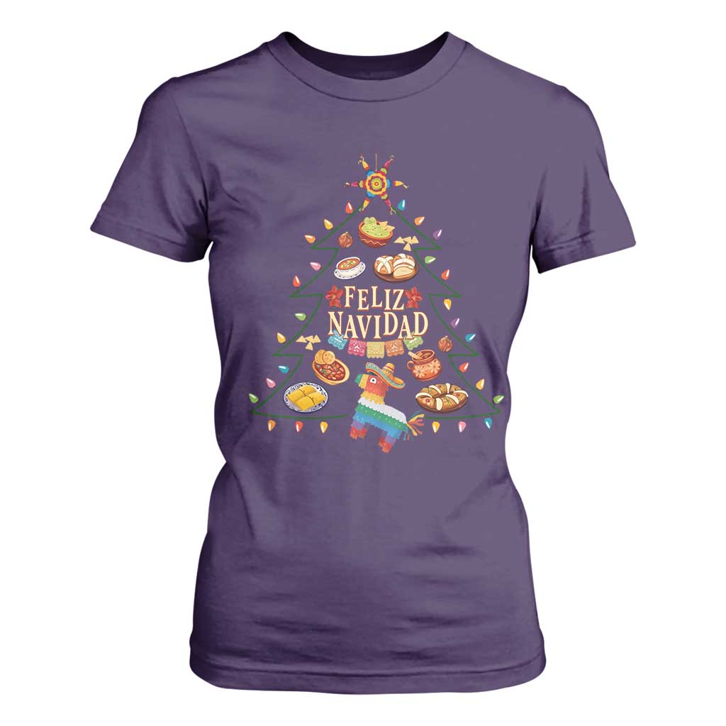 Feliz Navidad T Shirt For Women Mexican Christmas Tree Fiesta TS14 Purple Print Your Wear