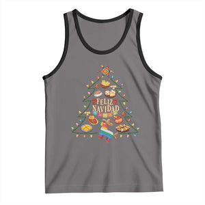 Feliz Navidad Tank Top Mexican Christmas Tree Fiesta TS14 Deep Heather Black Print Your Wear