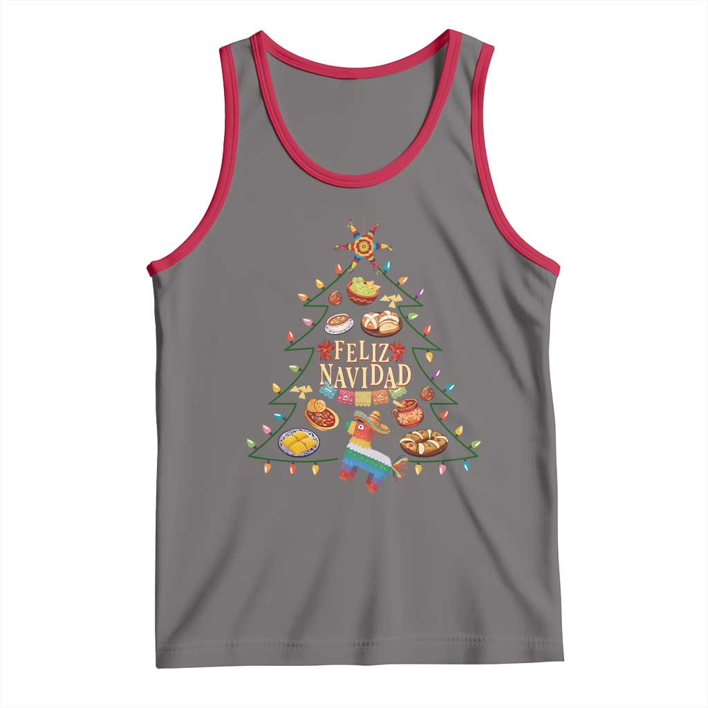 Feliz Navidad Tank Top Mexican Christmas Tree Fiesta TS14 Deep Heather Red Print Your Wear