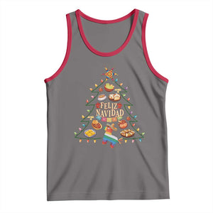 Feliz Navidad Tank Top Mexican Christmas Tree Fiesta TS14 Deep Heather Red Print Your Wear