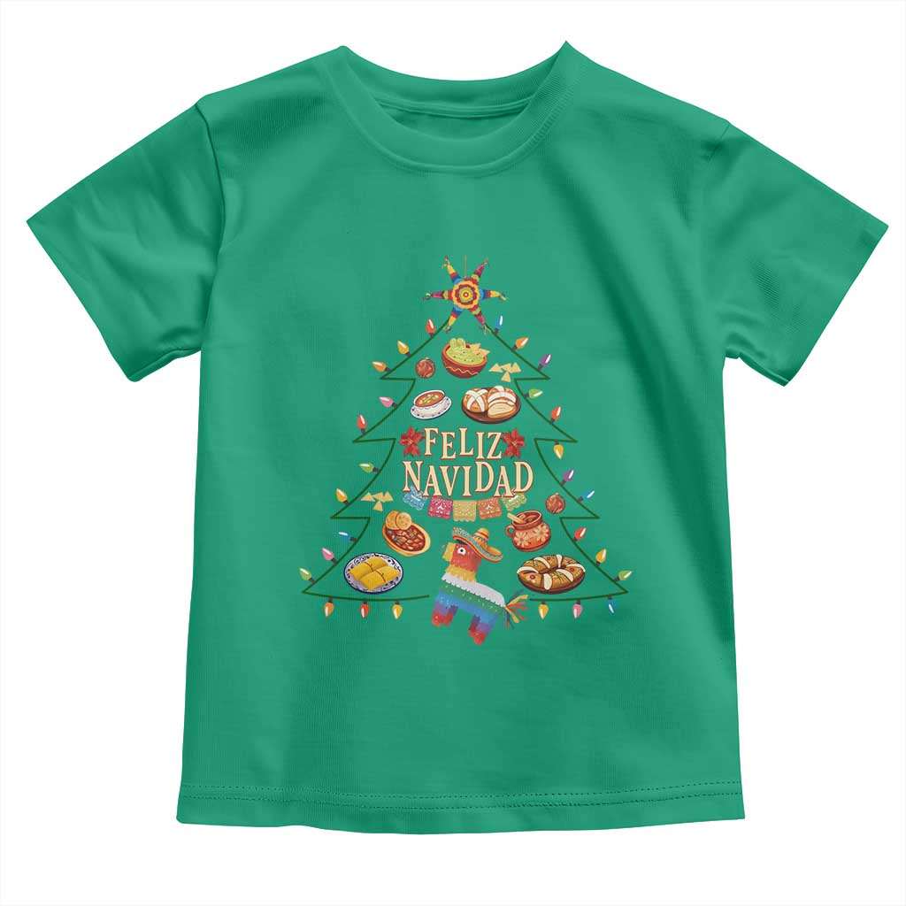 Feliz Navidad Toddler T Shirt Mexican Christmas Tree Fiesta TS14 Irish Green Print Your Wear
