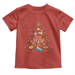 Feliz Navidad Toddler T Shirt Mexican Christmas Tree Fiesta TS14 Red Print Your Wear