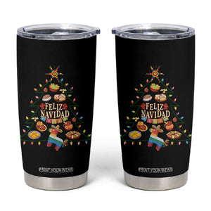 Feliz Navidad Tumbler Cup Mexican Christmas Tree Fiesta TS14 Black Print Your Wear